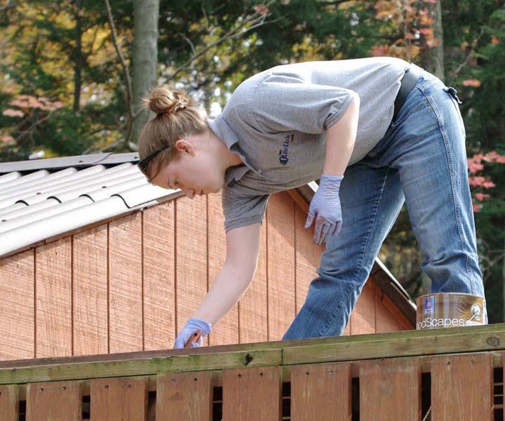 Roof staining